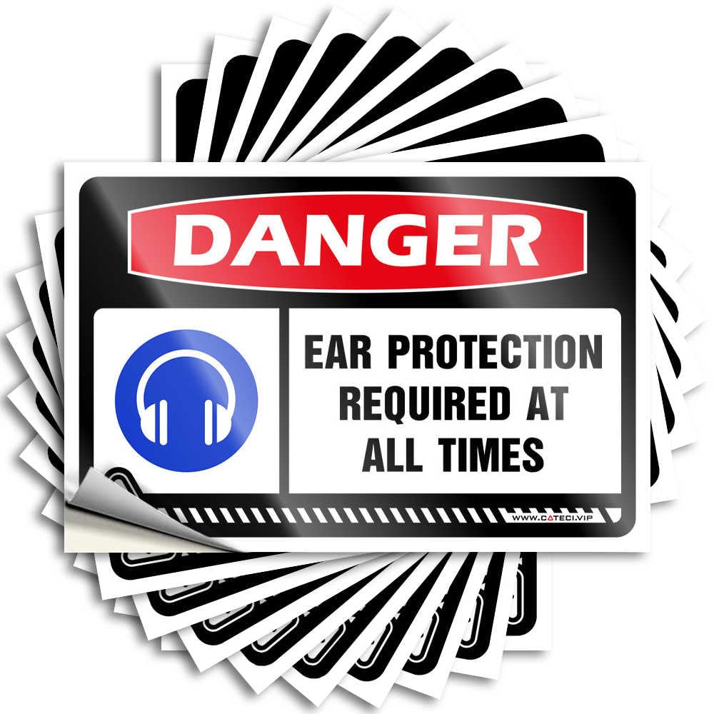 Stickers - Heavy Laptop Danger Ear Protection Required At All Times for Teens Porch Decorations(6X9CM)