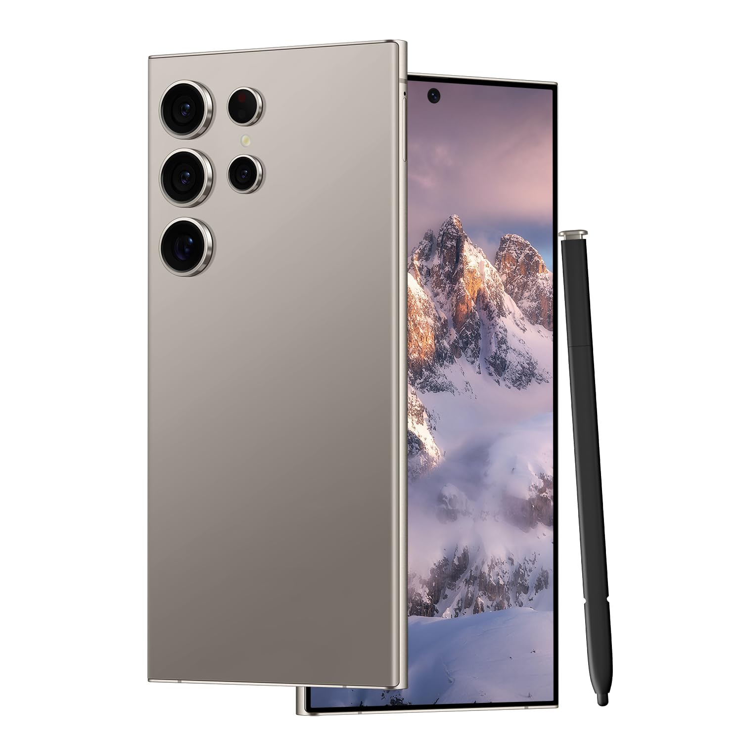 Unlocked Cell Phones C24 Ultra Smartphone Android 13 Phones 8GB+256GB/6.8" HD Screen/Dual SIM/108MP+48MP Camera/6800 mAh/Built-in Pen (Titanium Grey)