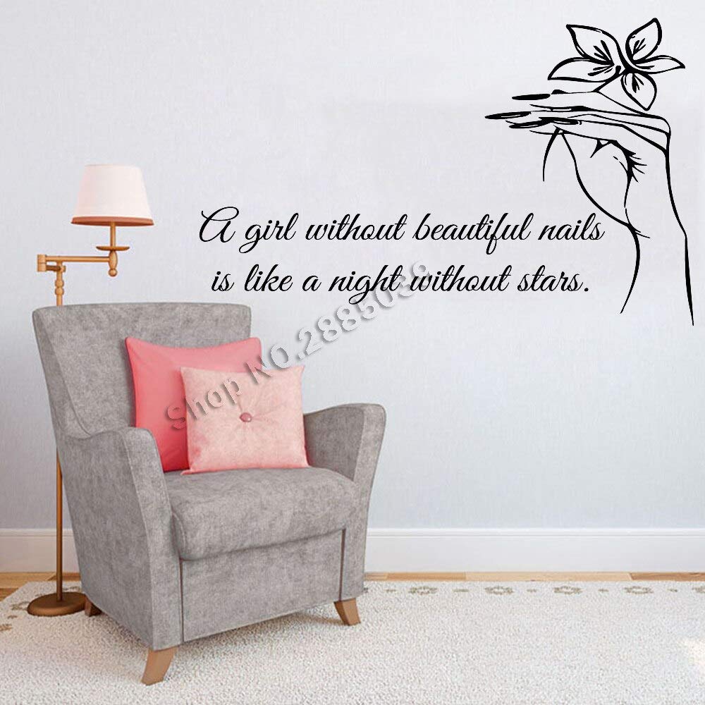 GADGETS WRAP Nail Salon Quote Wall Sticker Nails Girl Bedroom Decor Art Manicure- Multi-Color-image-22