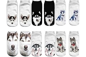 6 Pairs Huskies Funny Dog Ankle Socks