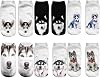 6 Pairs Funny Dog Ankle Socks Cute 3D Animal Low Cut Socks for Women