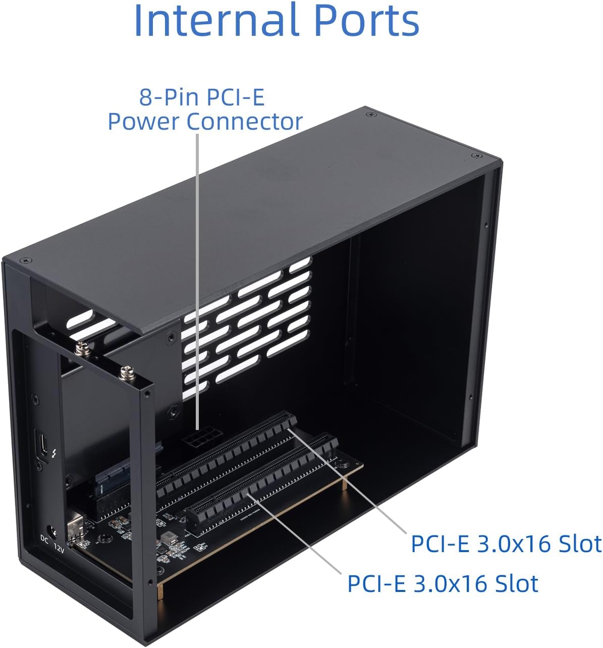 Thunderbolt 3 to 2 PCIe Expansion Chassis, External Enclosure with Two PCI Express Slots, Dual PCIe Dock for Laptops/NUC, TB3 Output, Supports DeckLink Cards on Windows/Mac (MK-Q2L) image 3