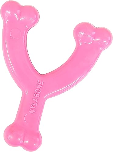 Juguete para masticar para cachorros Nylabone Petite Wishbone Rosado