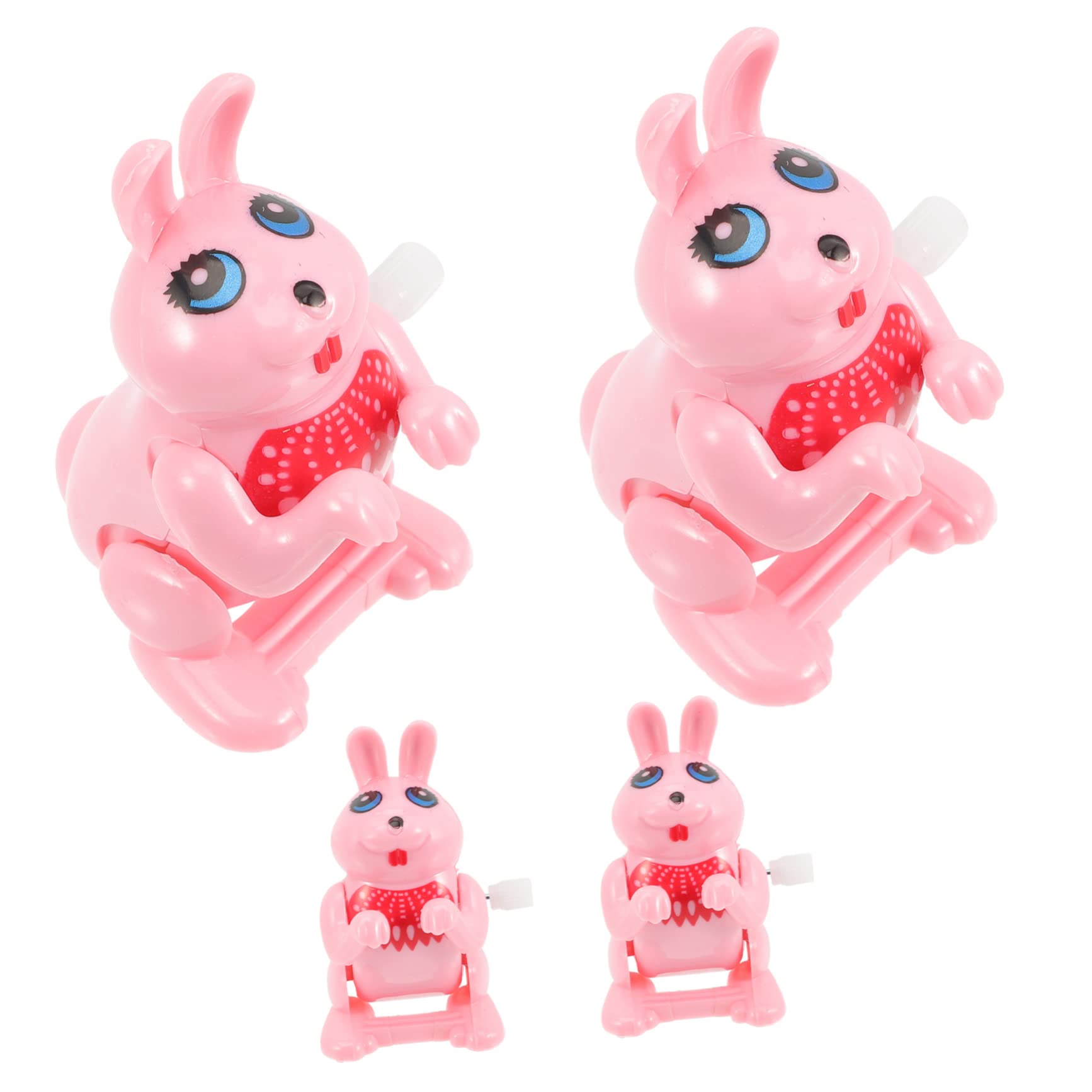 VOSAREA 4Pcs Flipping Bunny Wind Up for Adorable Clockwork Playthings Portable Decorative Clockwork Supplies for and Party Favors