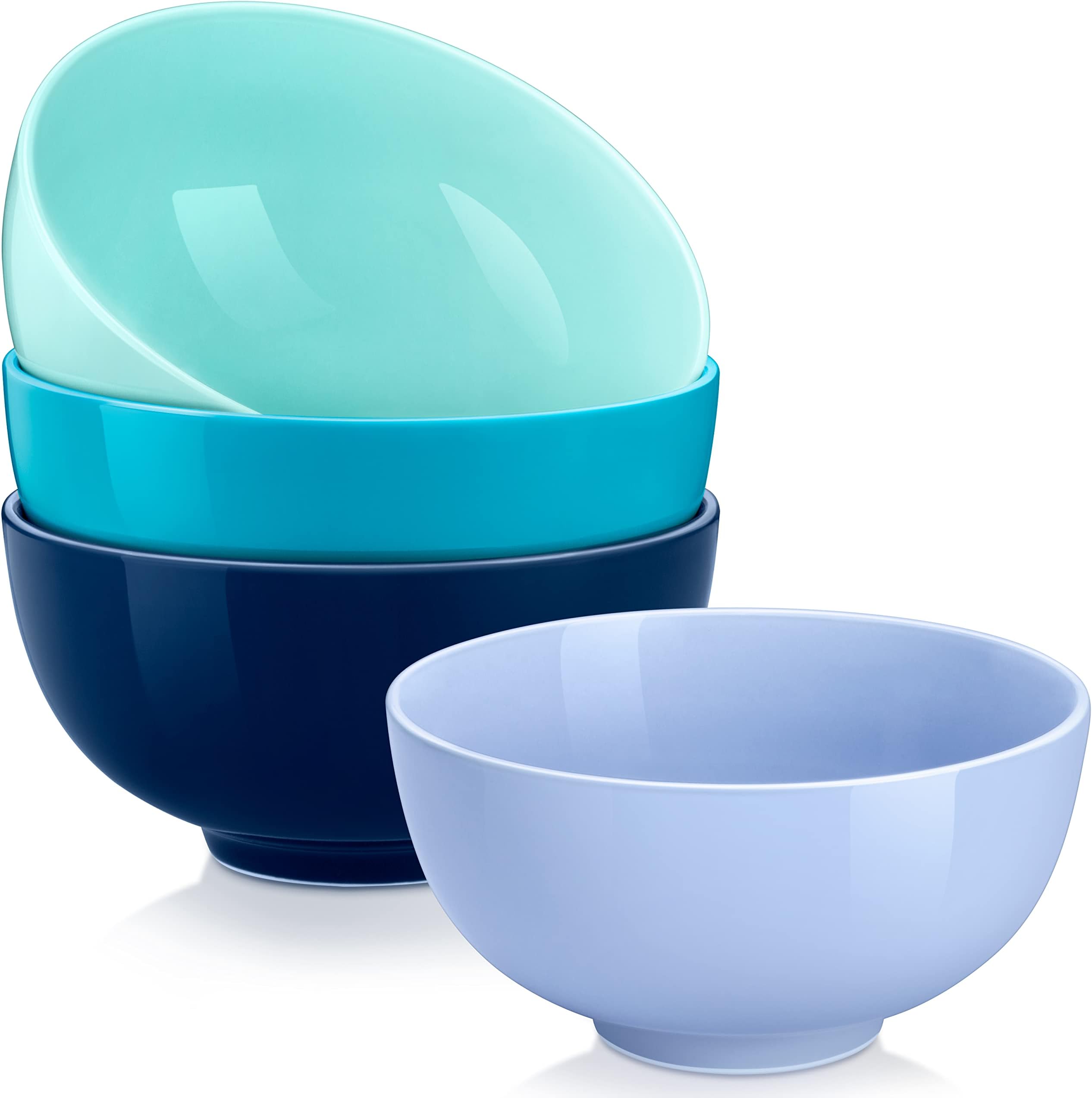 YöL Soup Bowls Set of 4 Cereal Dessert Breakfast Stoneware Solid Grey