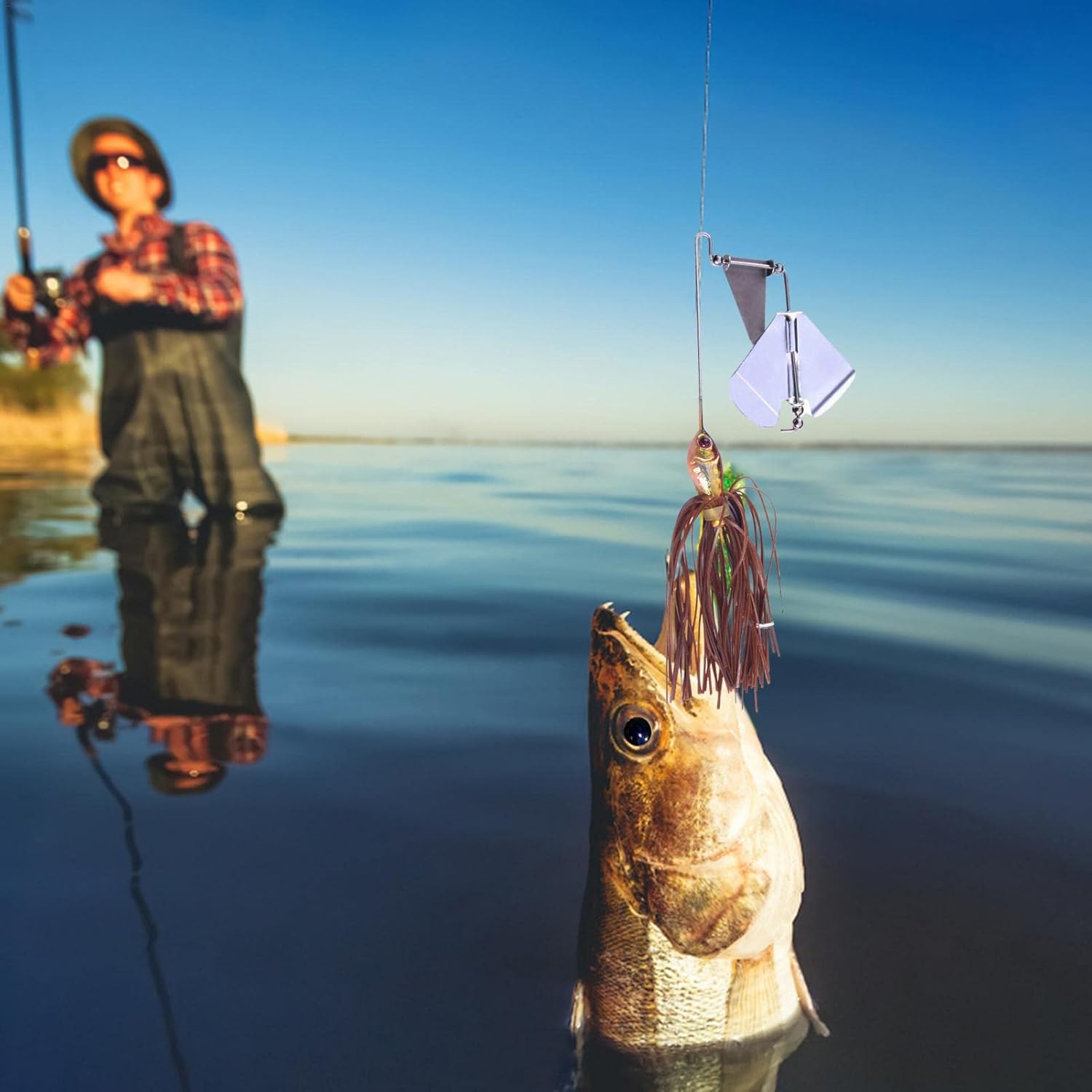 65 以上節約 バスフィッシングルアー マルチカラーフィッシングルアーベイト ハードメタルジグスピナーベイトキット バストラウトパイクサーモンウォールアイ淡水塩水用スイムベイト Lxhg Massagestao Fr