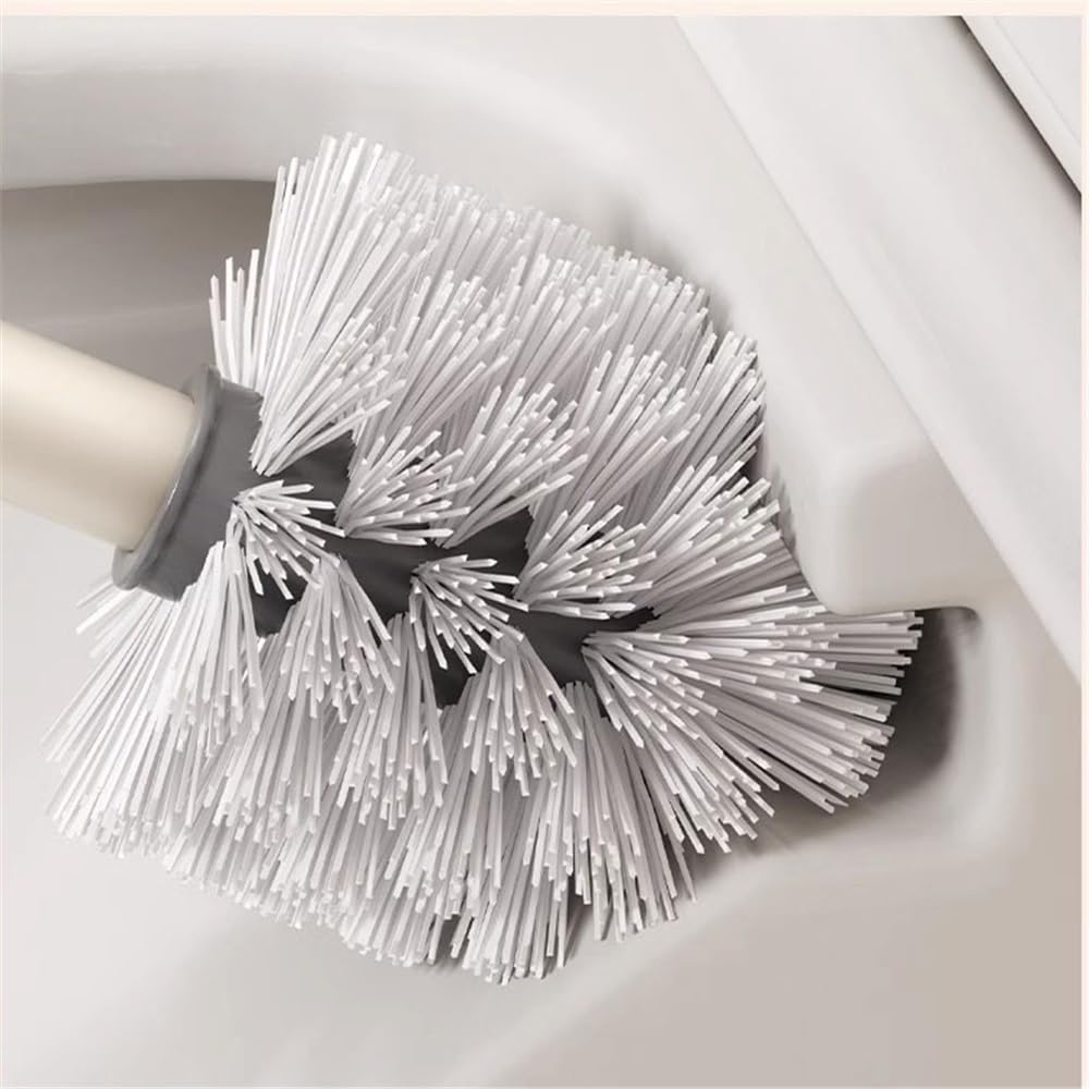 Klobürste Abgerundeter Kunststoff-Bürstenkopf, WC-Bürste, WC-Bürste aus Metall, mit schnell trocknender Toilettenbürstenablage for Badezimmer, Bodenbelag oder Wandmontage Toilettenbürste Set