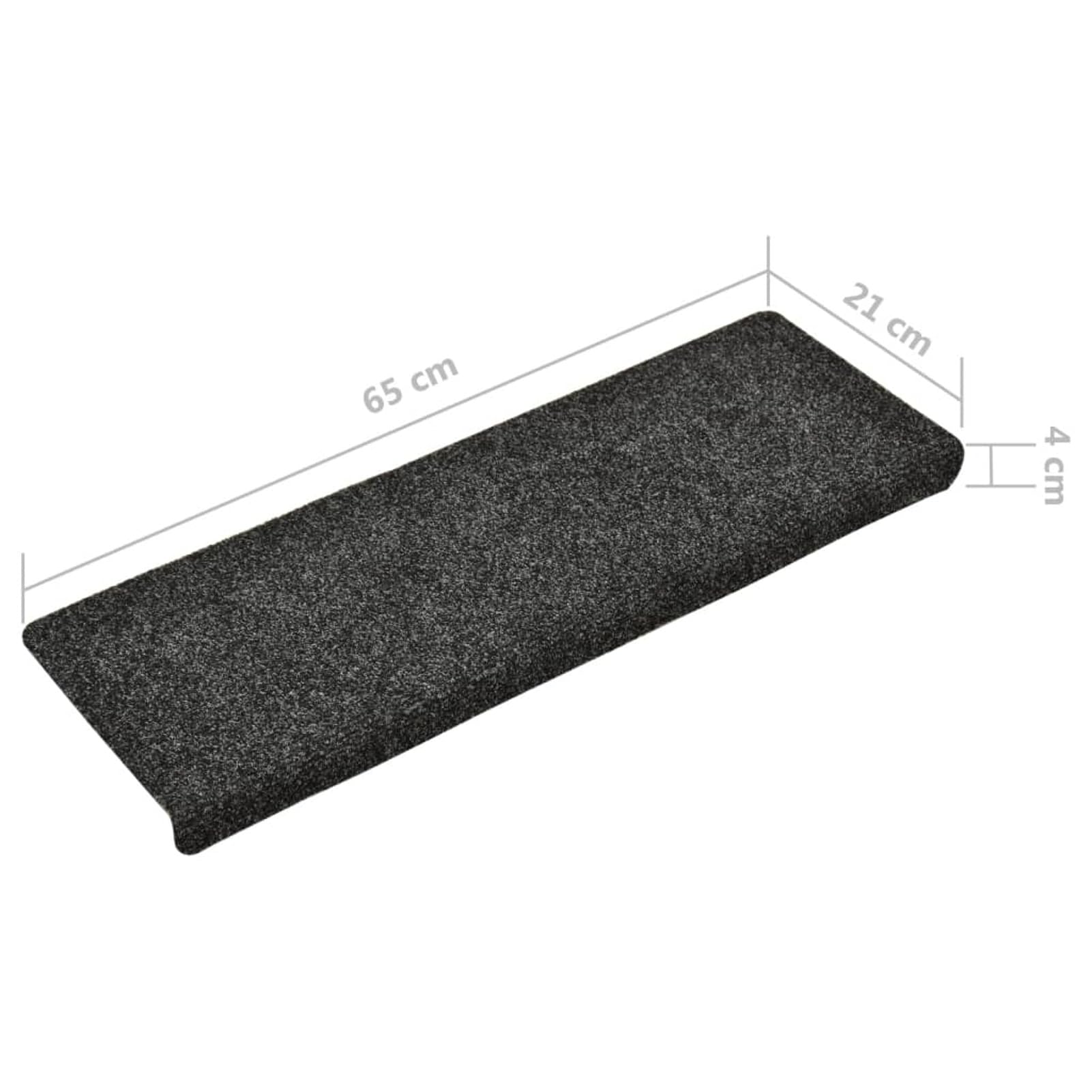 LAPOOH Treppenmatten 15 STK Stufenmatten, Treppenteppich, Treppenstufen Matten, Treppenschutz, Stufenteppich, Treppenstufenmatten, Nadelvlies 65x25 cm Grau