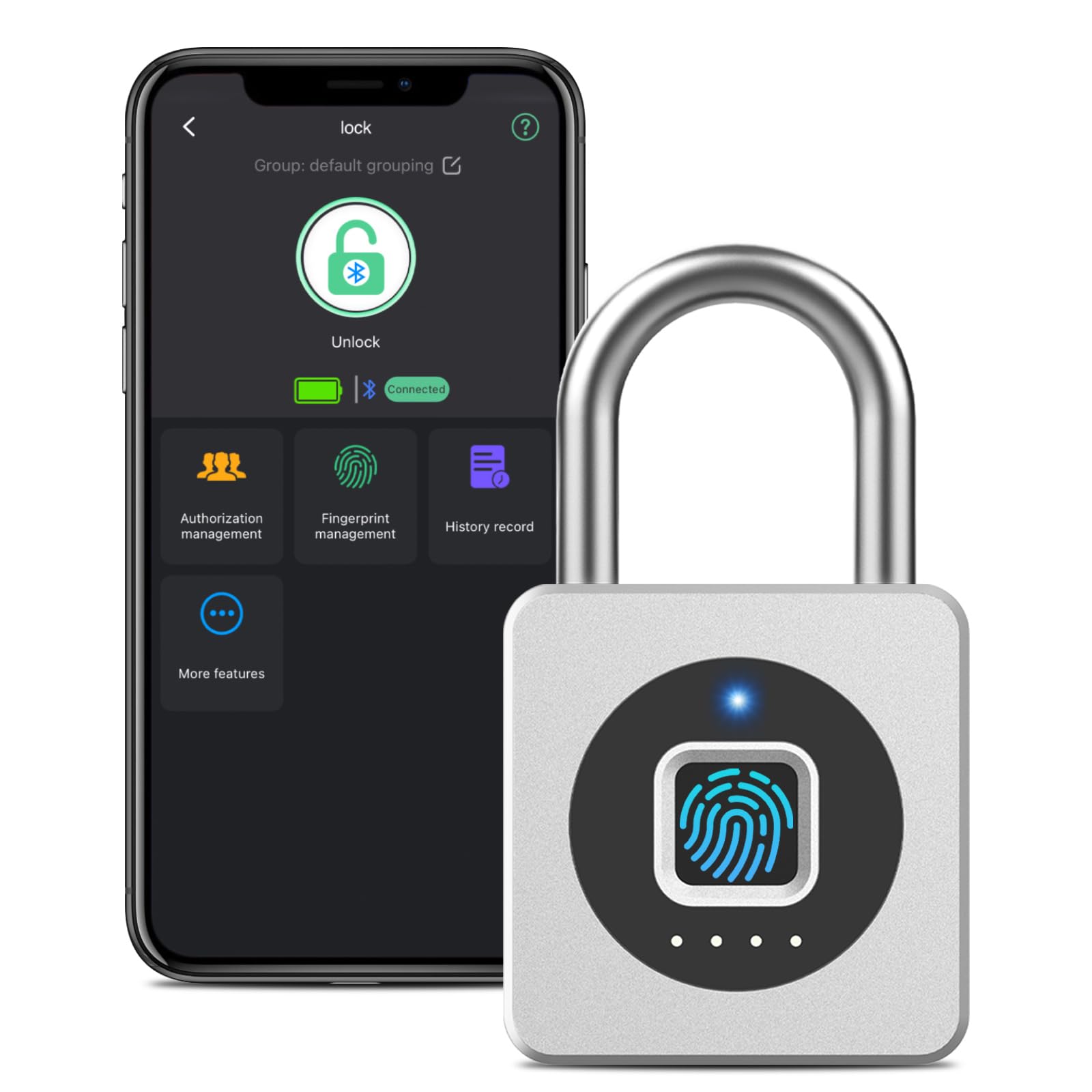 Eseesmart Cadenas à empreintes digitales, combinaison biométrique, cadenas sans clé, verrouillage de charge USB, serrure de gym pour casier, bagages, valises