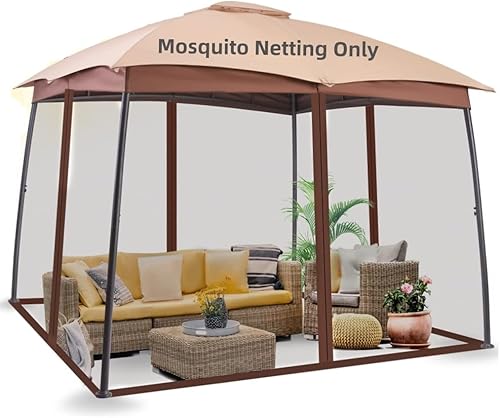 FAB BASED Malla de repuesto para cenador solo para la marca FAB BASED (pata de arco, 10 x 10 pies, caqui). Antes de comprar, ponte en contacto y