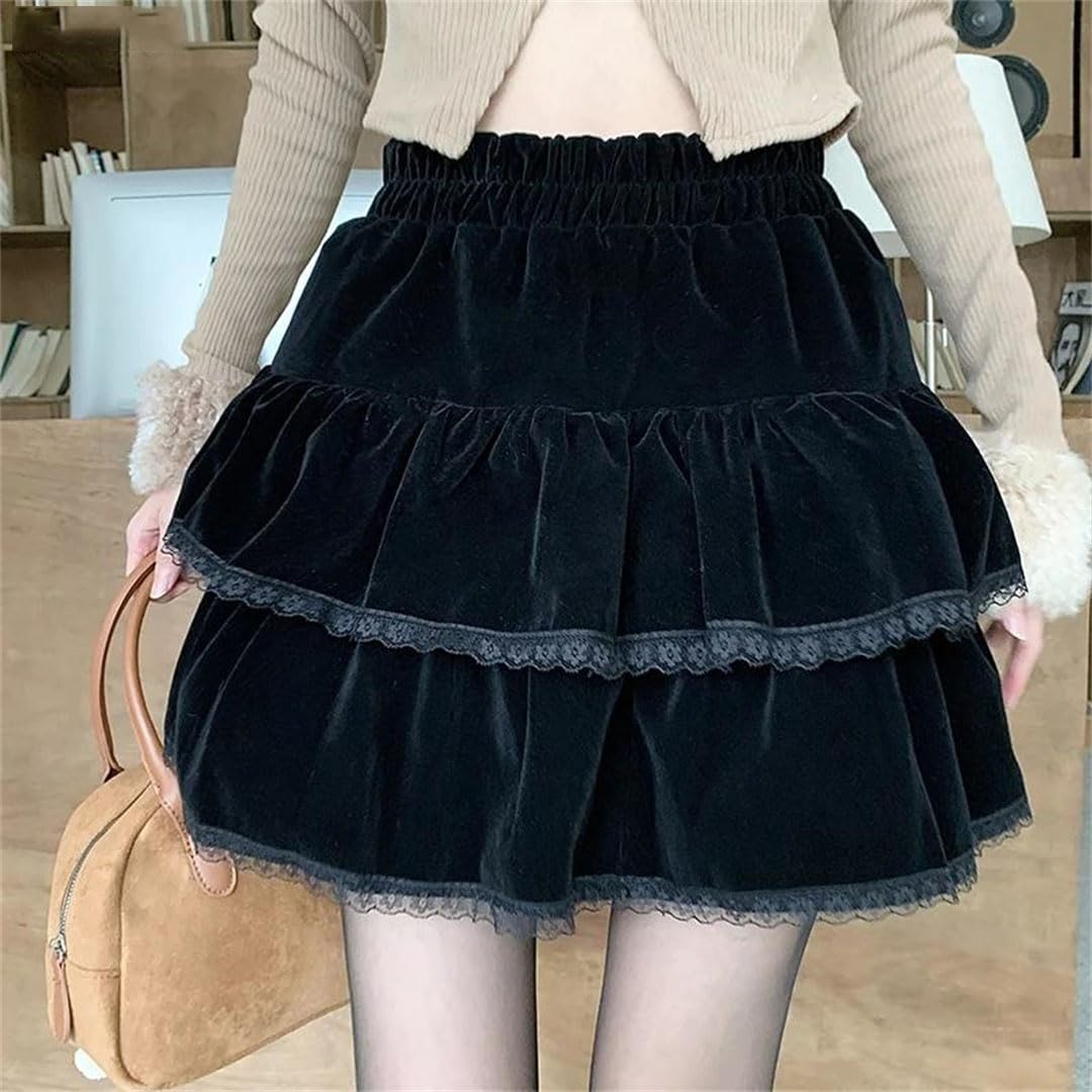 Mini gonne invernali da donna sexy in pizzo patchwork abiti a vita alta slim gonna linea