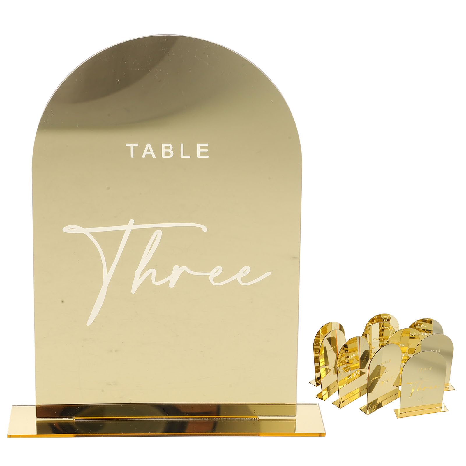 Goldene Acryl Tischkarten für Hochzeit 10stücke Leicht und Formbeständig mit Filigranen Details für Jubiläen und Festliche Anlässe