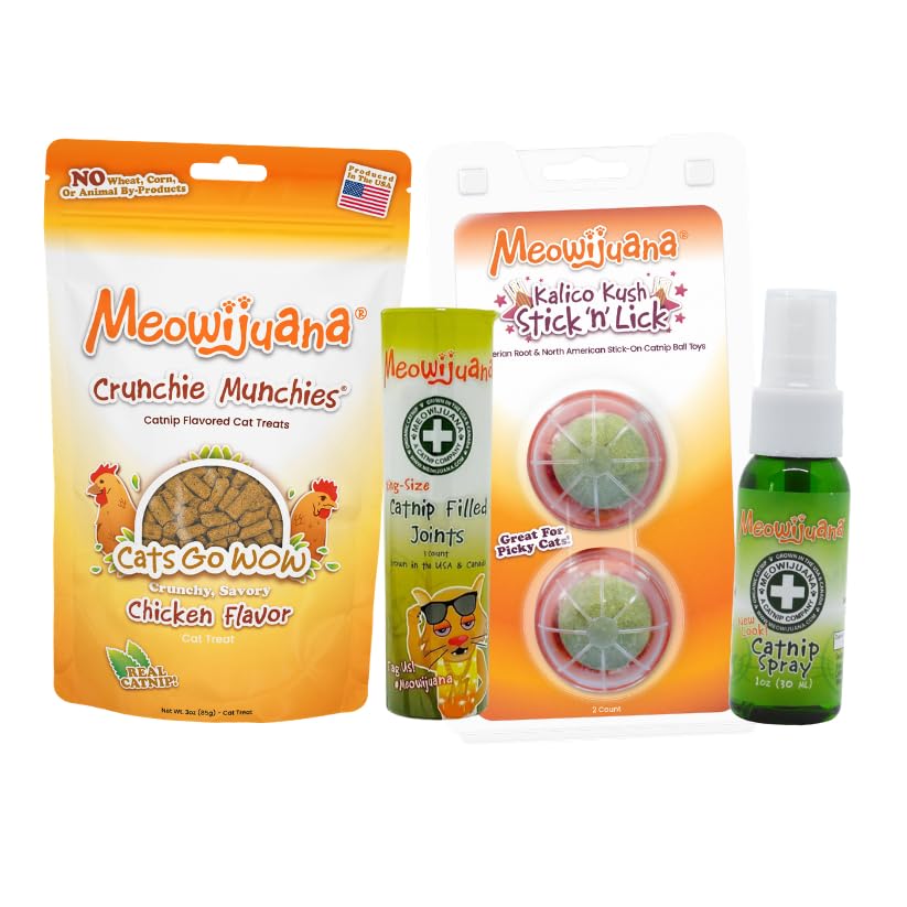Meowijuana Sampler Stash 1, Chicken | Cat Treats, Spray, Engagement