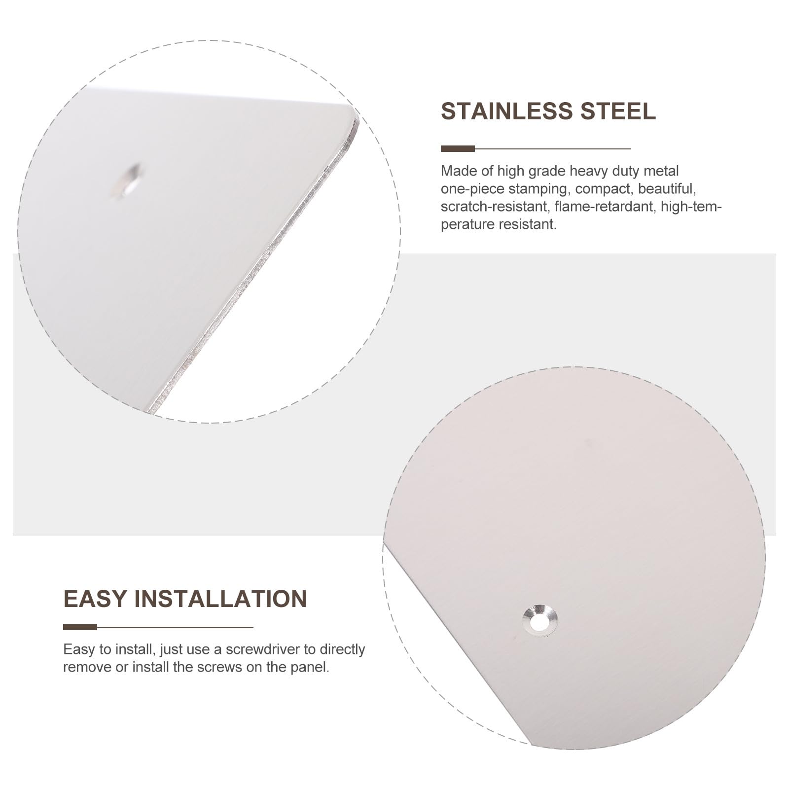 WOONEKY Boite Electrique Lot de 2 Pièces en Acier Inoxydable Argenté Cache Facile à Installer Plaque Murale de Recouvrement et Ignifuge pour Remplacement Domestique
