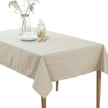 Forhomelife テーブルクロス 北欧 撥水 天然素材 リネン テーブルカバー 無地 tablecloth 布 長方形 135x220cm ベージュ