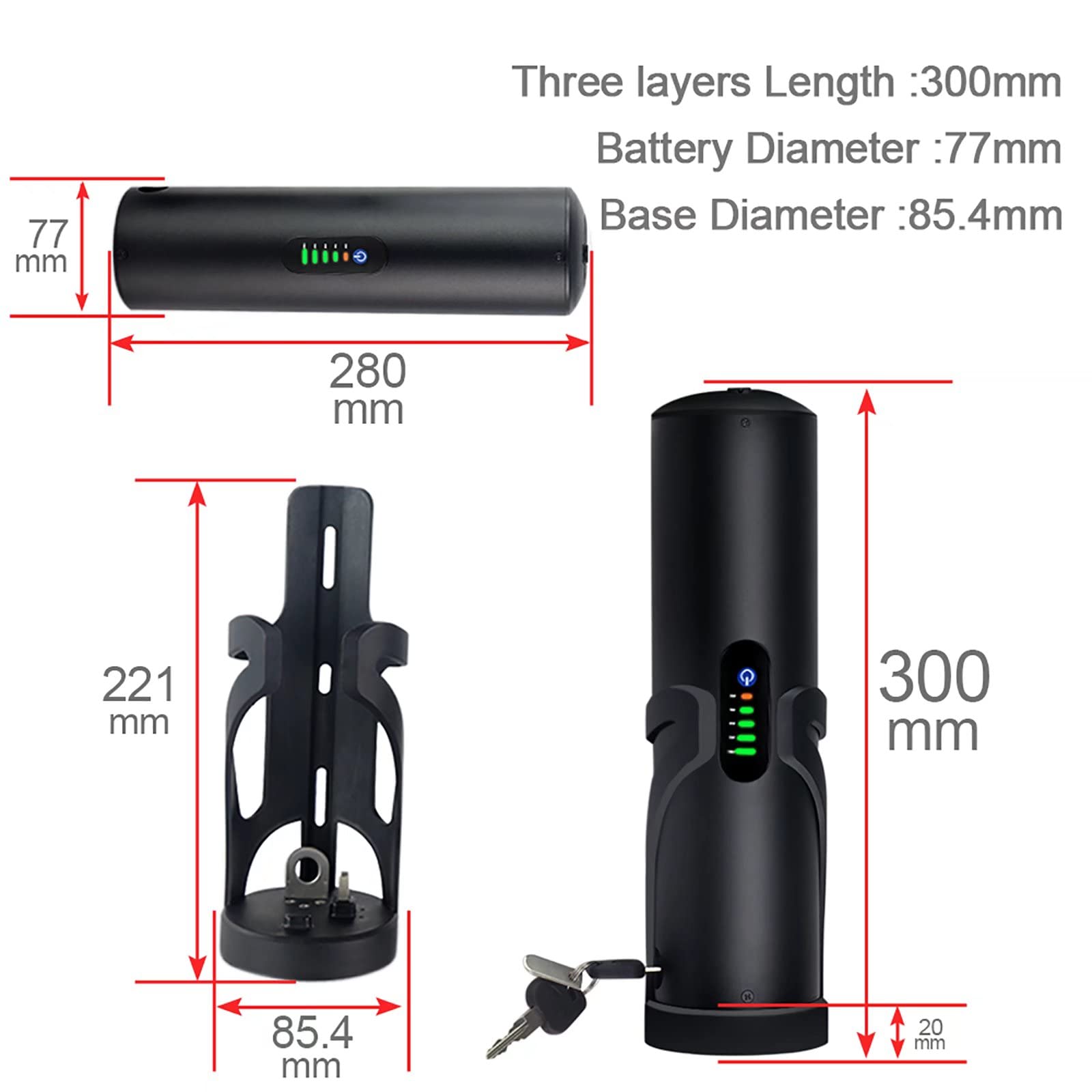 Batteria Ebike da 36V a forma di bollitore (celle Sanyo) Batteria agli ioni di litio da 7Ah / 10.7Ah per motore bici da 550W 350W 250W