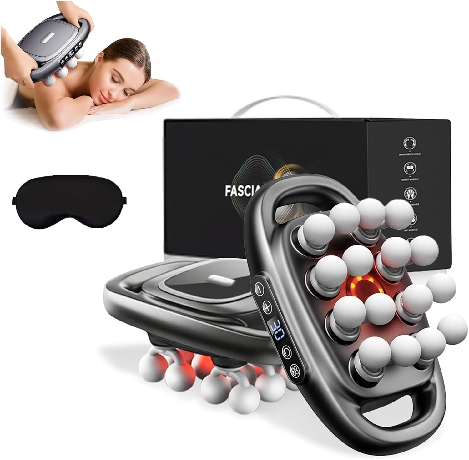Theraglow Massager 16 Head – Theraglow Back Massager, Theraglow Massage, 16-Drive 16/8-Head Massage Gun Set, 30 Gears, 3 Modes, 50kg Deep Pressure, for Legs, Back, Arms, Waist (16-Head Gray) Theraglow Massager 16 Head – Theraglow Back Massager, Theraglow Massage, 16-Drive 16/8-Head Massage Gun Set, 30 Gears, 3 Modes, 50kg Deep Pressure, for Legs, Back, Arms, Waist (16-Head Gray)