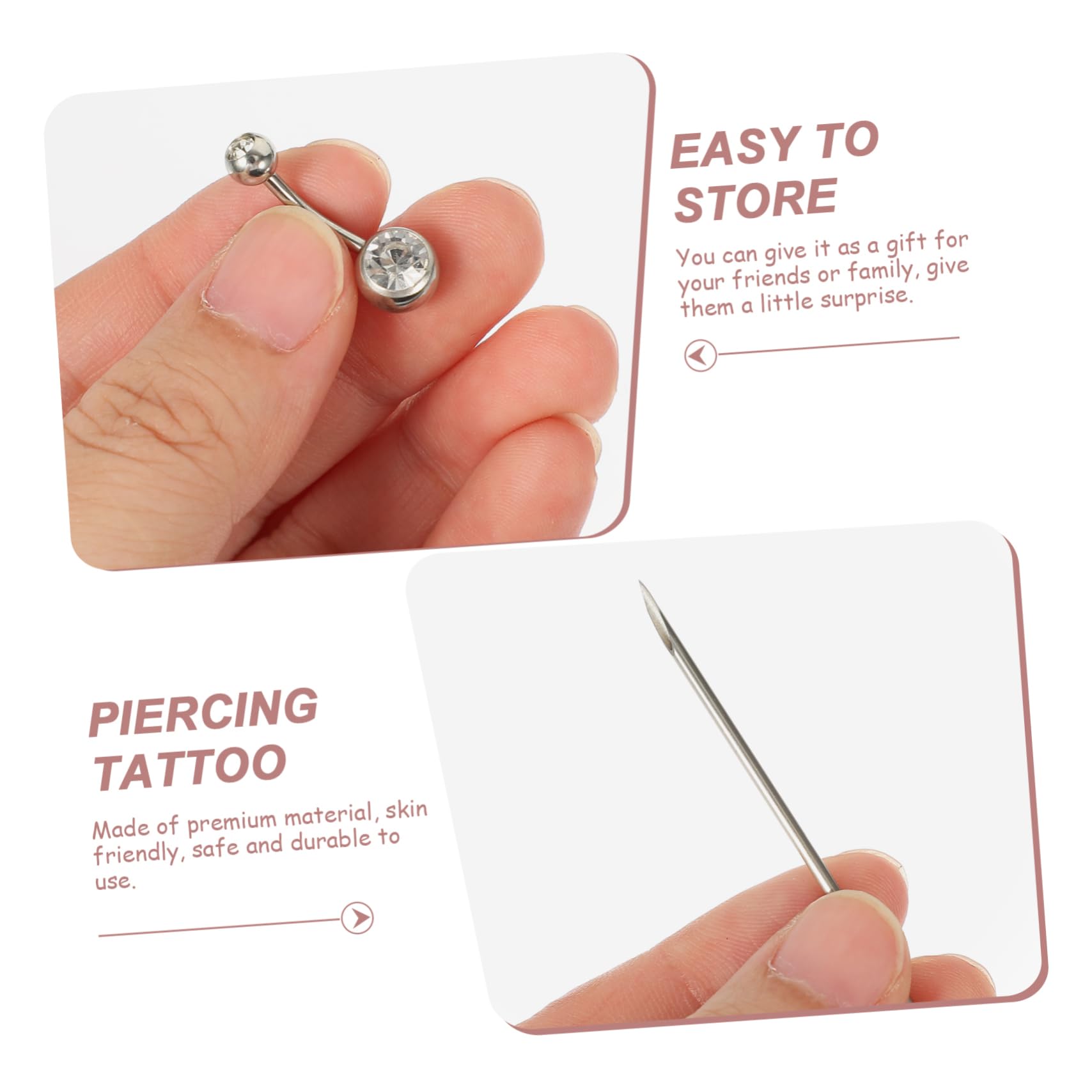 Healvian 4juegos Conjunto De Piercings De Nariz De Inoxidable Kit Para Nariz Labio y Joyería Elegante y Decorativa