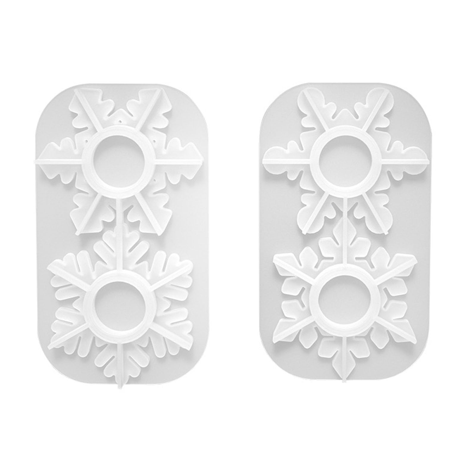 Tsophreniq 2Pieces Tealight Holder Epoxy Resin Snowflake Silicone Mold Ornament Molds Epoxy Resin Candlestick Casting Home Decorations