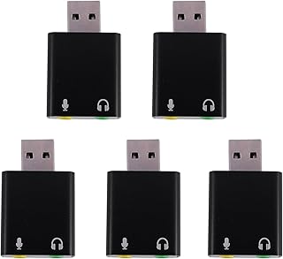 ROTEMADEGG 5X 7.1-Channel Aluminum Alloy USB Sound Card Computer External Sound Card USB7.1 Sound Card Analog Sound Card