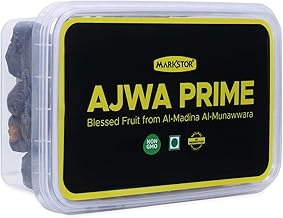 Markstor Fresh Ajwa Prime Dates Khajur Khajoor Dry Fruit. Blessed Fruit from Al-Madina Al-Munawwara - 500 gms