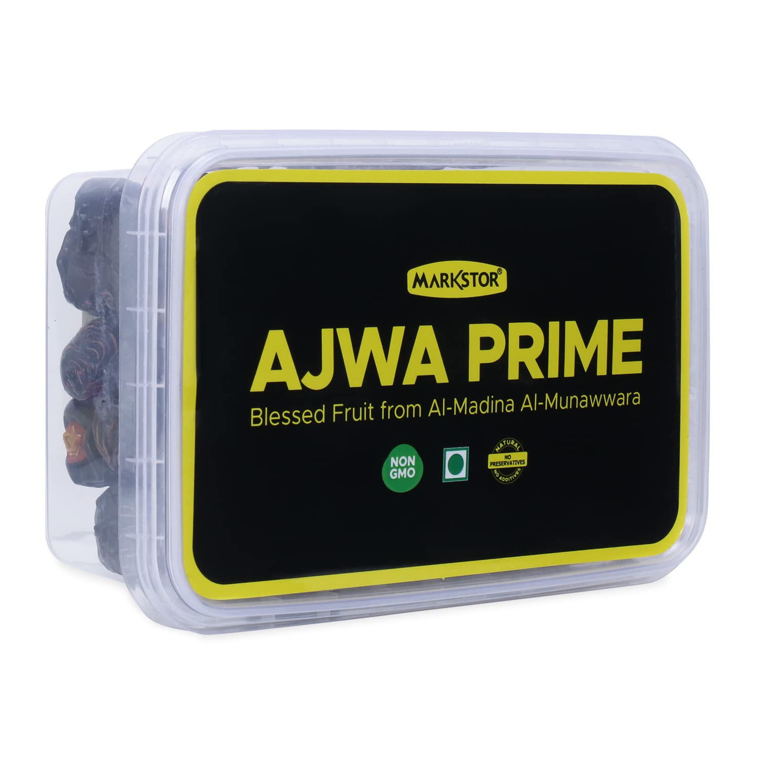 Fresh Ajwa Prime Dates Khajur Khajoor Dry Fruit. Blessed Fruit from Al-Madina Al-Munawwara - 500 gms