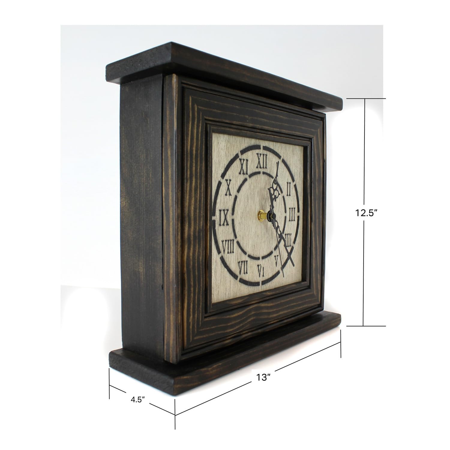 Maykoosh Coastal Cottage Clock in Dark Walnut Veneer with Secret Compartment