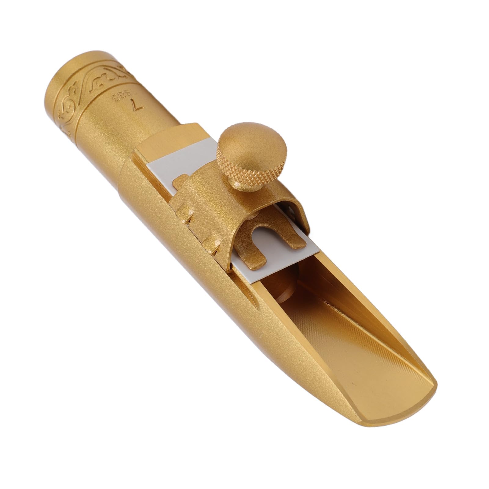 Sassofono Tenore in Ottone Bb Bocchino, Bocchino per Sassofono Tenore Placcato Oro Satinato Misura 7, per Musicisti con Tono Ricco e Volume Potente