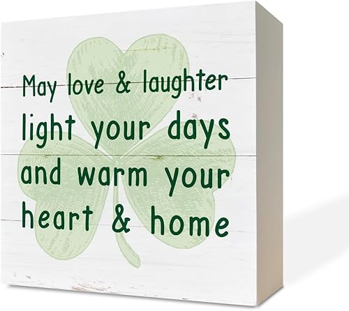 Miniatura 6 de Decoración del día de San Patricio, decoración de escritorio de caja de madera, letrero de caja de madera blanca, letrero de café irlandés, Día de