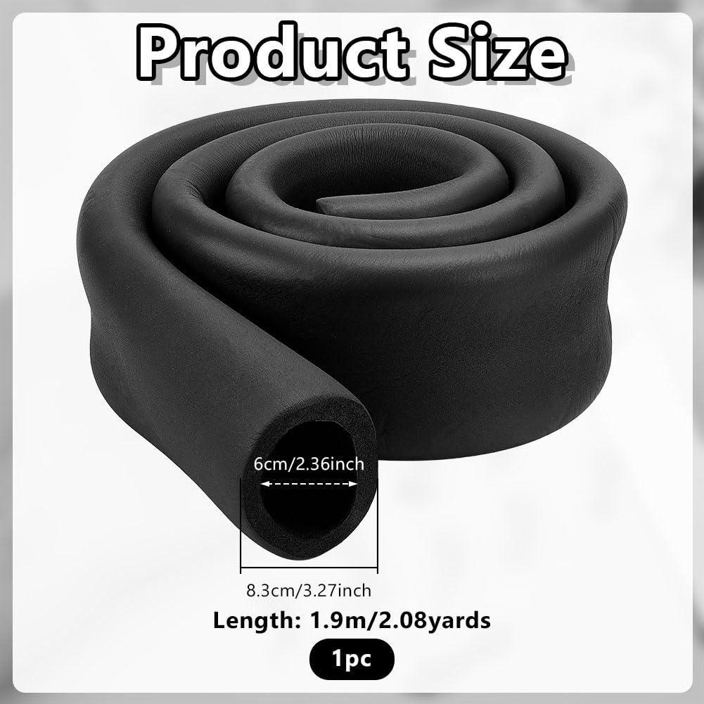OLYCRAFT Rohrisolierung Schaumstoffrohr 60mm Innendurchmesser x 1.9m x 15mm Rohrummantelung Rolle Stange Hohle Rohre Abdeckungen Schaumrohr für Außenrohr Griff Klimaanlage Frostschutz