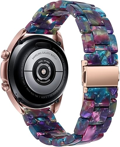 Miniatura 4 de Omter Compatible con Samsung Galaxy Watch 3 (1.614 pulgadas) + bisel para mujeres y hombres, pulsera de resina de 0.787 pulgadas