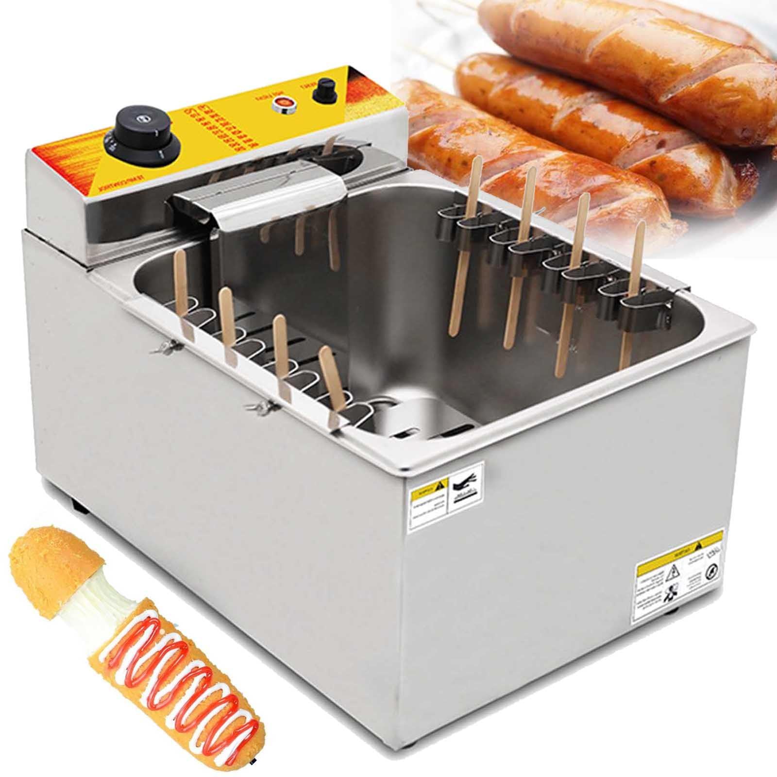 HTTGDGDH 12L/25L Cheese Hot Dogs Sticks Fryer,Commercial Electric Fryer,Stainless Steel Countertop,Kitchen Fat Fryer, For Restaurant, Home,12l