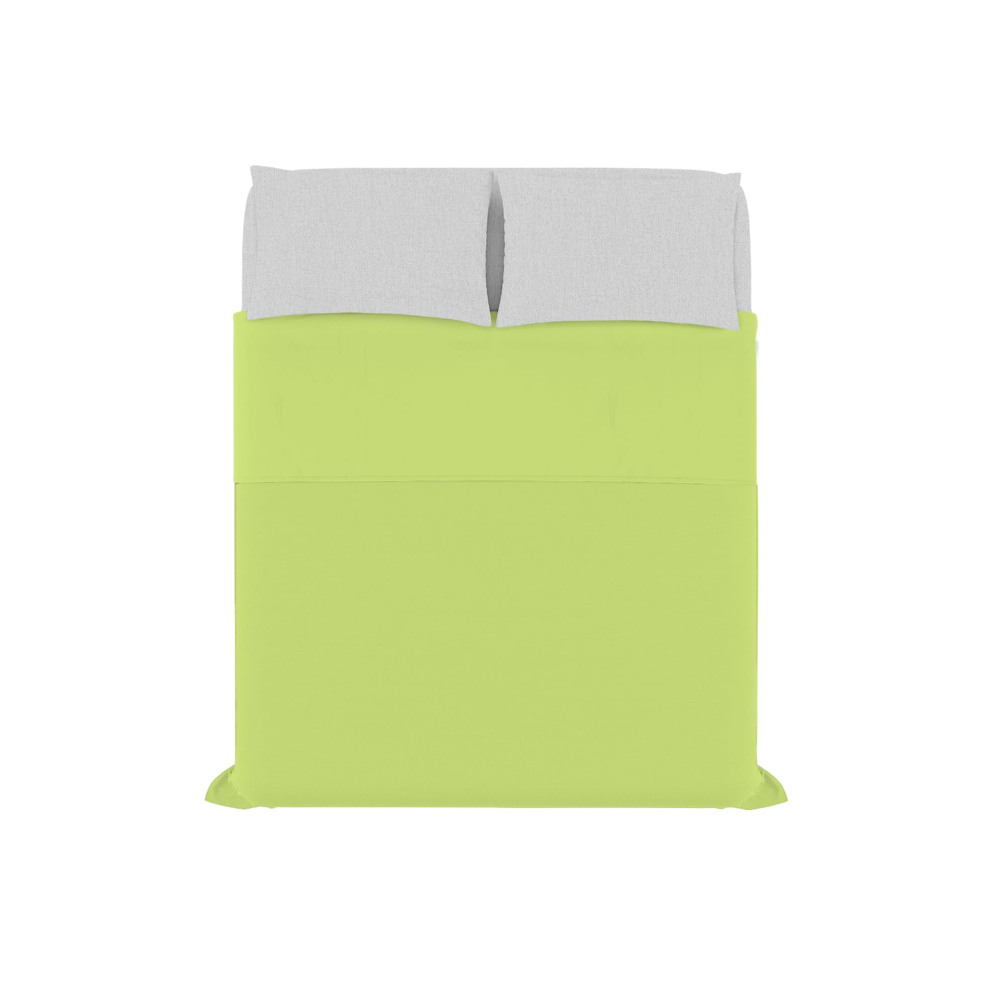 Trend Chic Bedding Set, 100% Cotton, Made in Italy, Double, Acid Green, Queen-size bed - Image 2