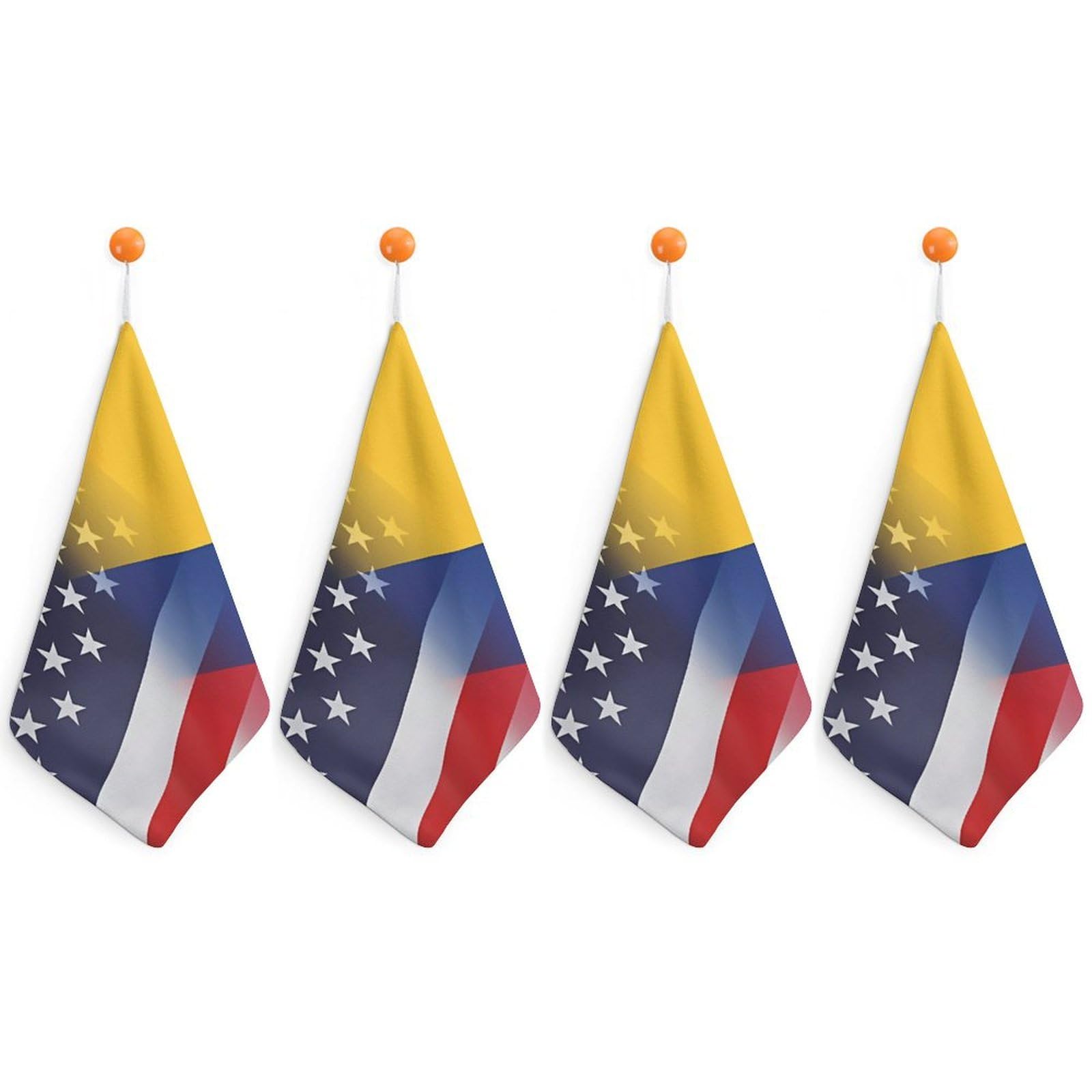 CGSBNGHA Colombia And U.S. of Flag Hand Towel Hanging Face Towels Cleaning Cloths Handkerchief for Bathroom Kitchen