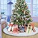 Christmas Tree Skirt - 48 Inches White Christmas Tree Skirt, High-End Soft Classic Fluffy Faux Fur Tree Skirt for Xmas Tree Decorations and Ornaments