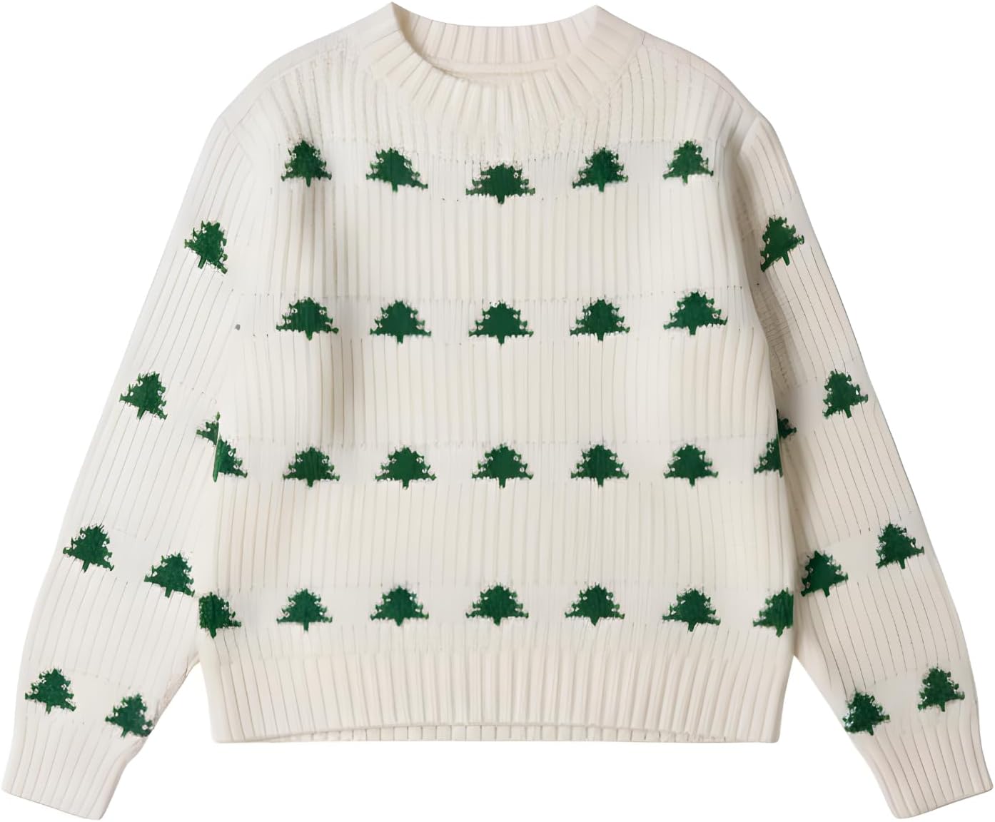 Madore Green Christmas Tree Womens Sweater - Adult Teens Women Xmas Ugly Sweater Pullover Costume Halloween