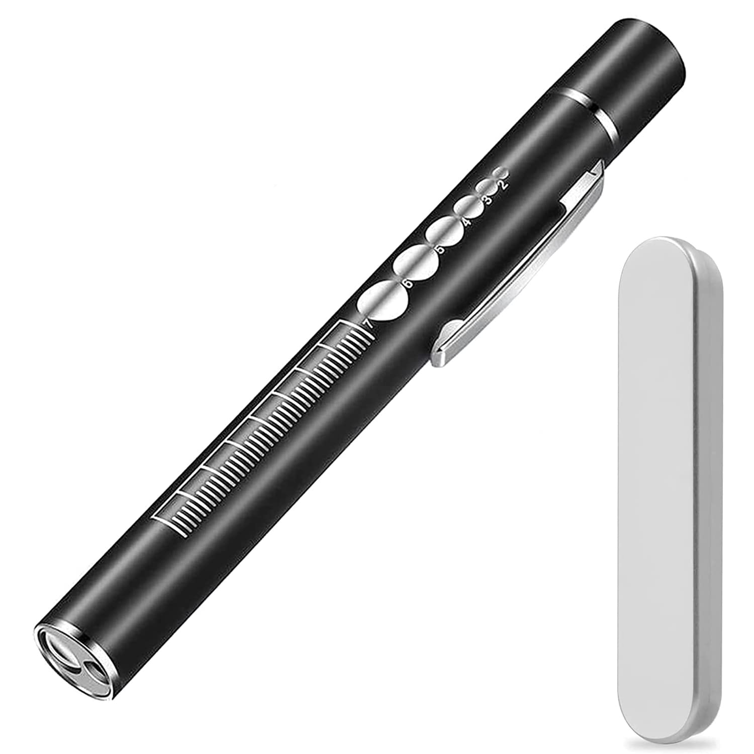 YUENTOEN Pen Light Flashlight, USB Rechargeable LED Mini Flashlight with Stainless Steel Clip for Home Camping Outdoor and Emergency(Black)