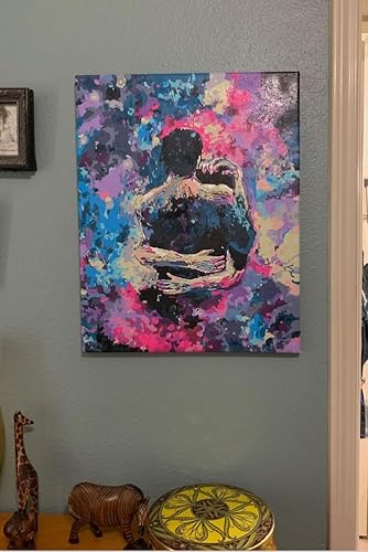 Miniatura 199 de Baisite 1112 Pintura por números, para adulto, principiante, niño, 12 pulgadas de ancho x 16 pulgadas de largo, 2 lienzos, 8 pinceles de madera