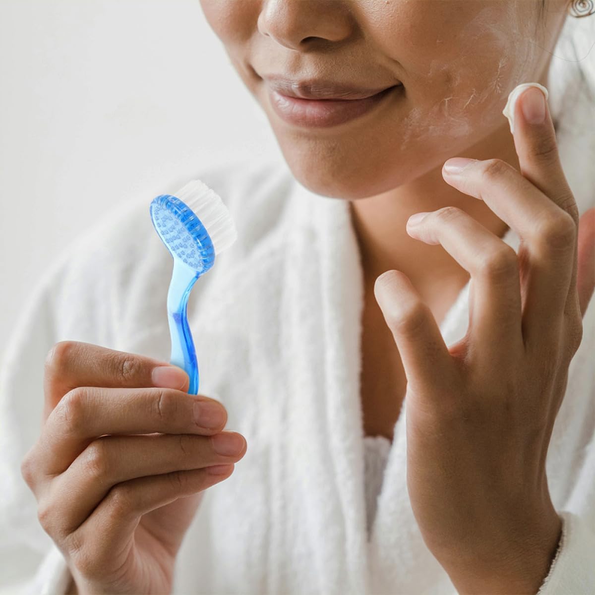 Alipis 3pcs Facial Cleansing Brush Set Large Blue Manual Exfoliating Face Scrubbing Brush Nose Cleansing Tool for Deep Skin Care and Gentle Daily Face Washing