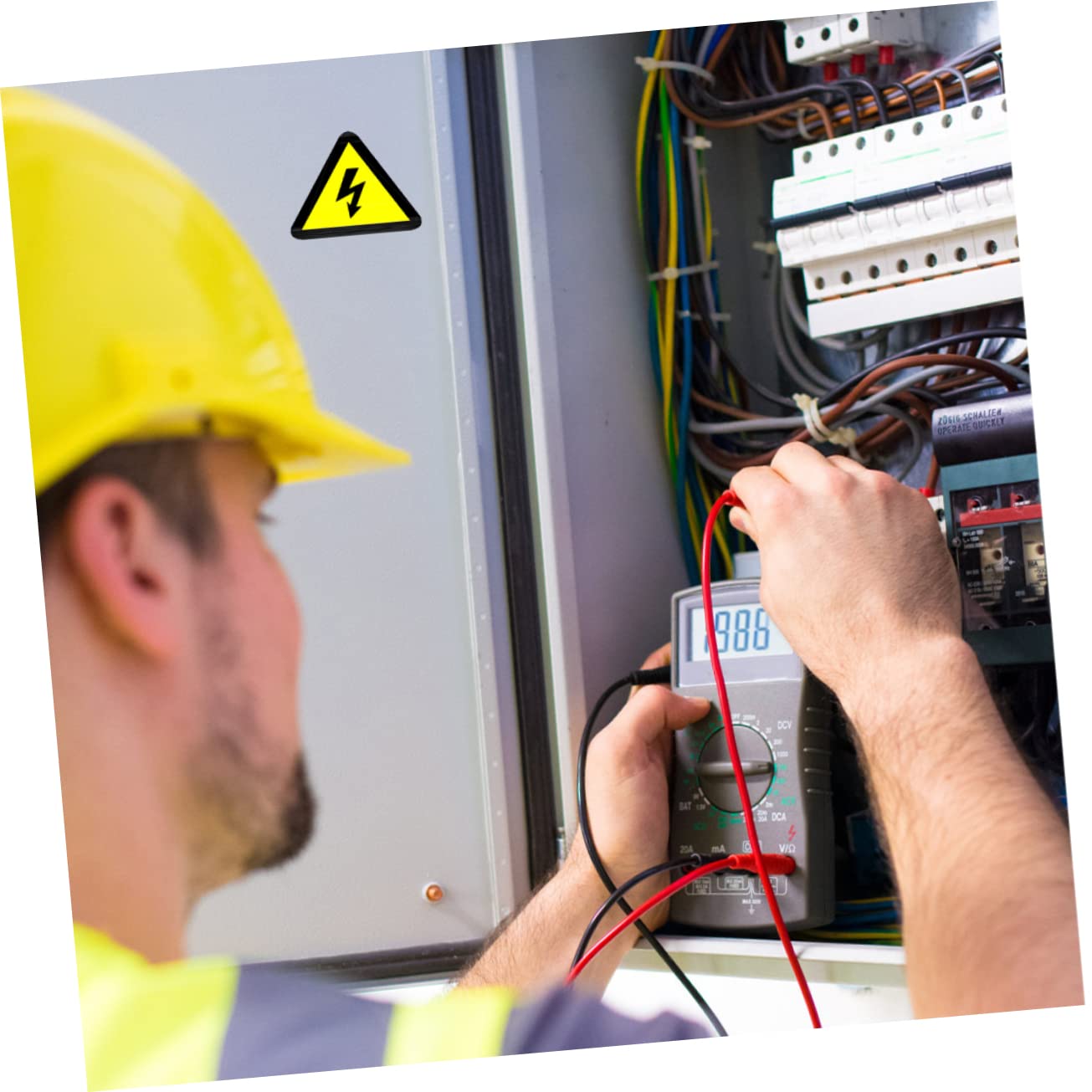 Gatuida Étiquettes Adhésives de Sécurité Haute Tension pour Boîtier Électrique Autocollants D'avertissement Jaune Lot de 20 pour Équipement en Bureau et Jardin