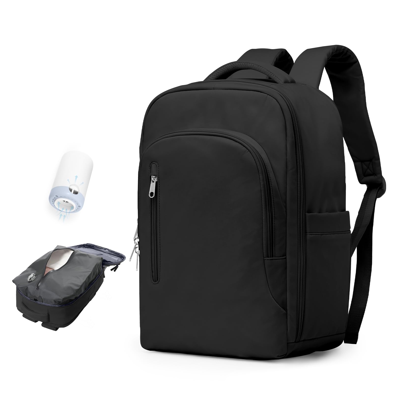 BJLFS Zaino da viaggio aereo Bagaglio a mano con Pompa per Sottovuoto Borse da Cabina per Ryanair 40x20x25 Airback con compressione sottovuoto,Zaino Casual per laptop da 14 pollici per Viaggi