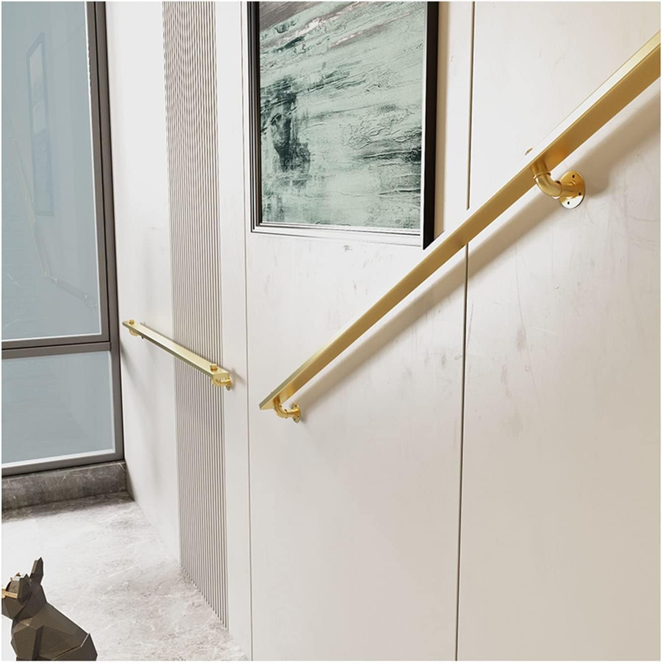 Rampe d'escalier anti-chute de 50cm : fixez facilement votre appui mural complet