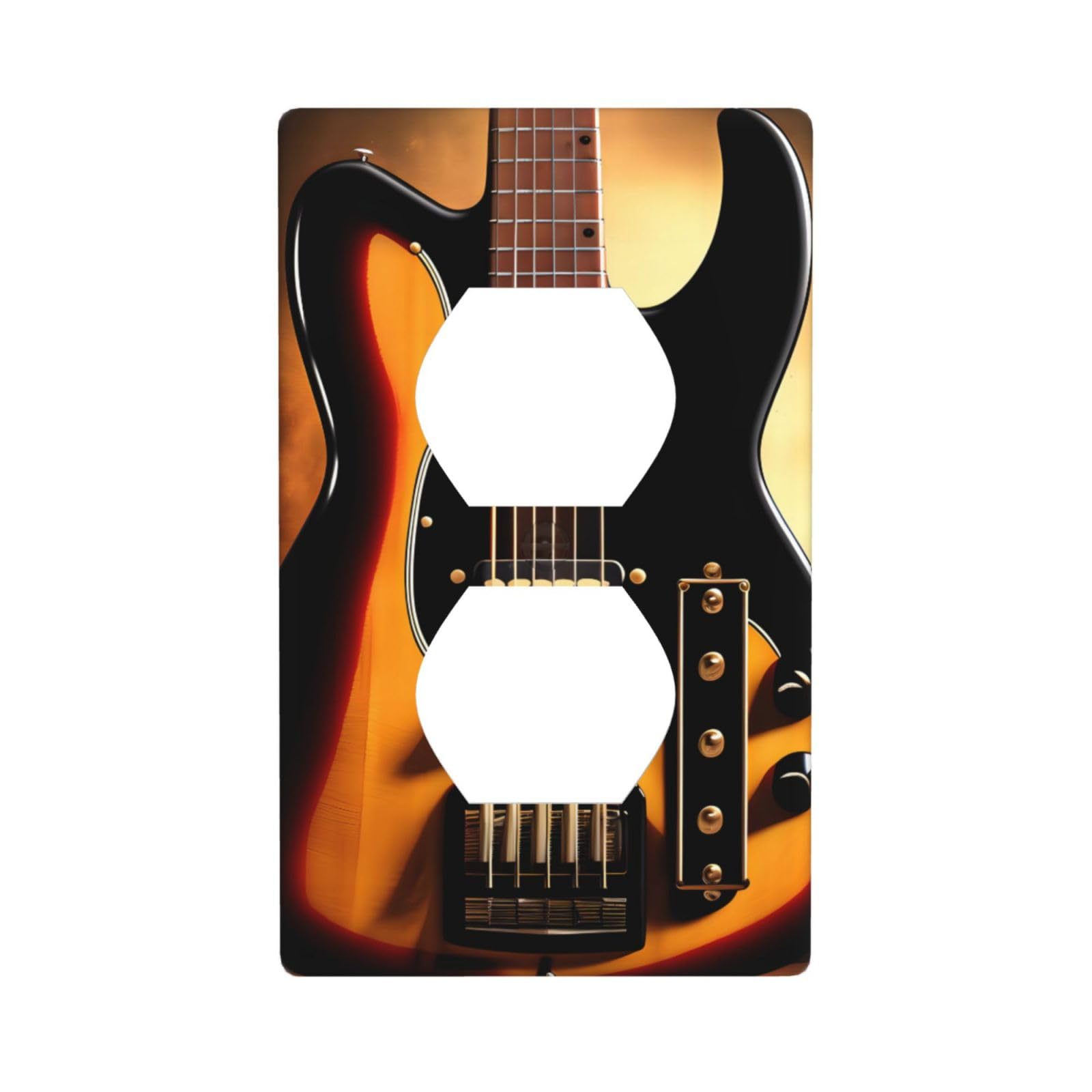 Instrumental Guitar Decorative Switch Plate Cover-Unbreakable Polycarbonate Wall Plate for Home Office, 1 Gang with Screws