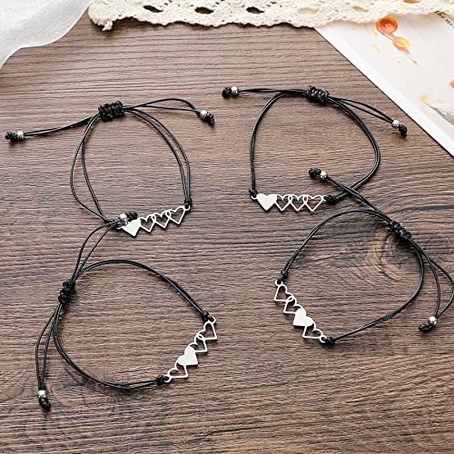 COLORFUL BLING 2/3/4/5 Pcs Best Friends Bracelet Friendship BFF Bestie Matching Heart Long Distance Bracelets Gift for Women - Image 3