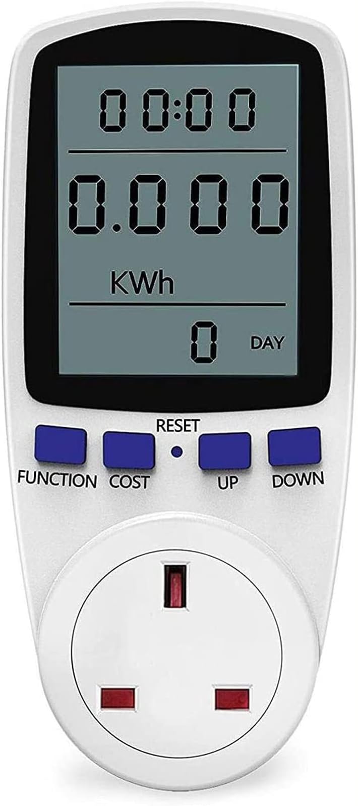 Nyganmelloz LCD Display Digital Power Energy Meter Electricity Usage Monitor Plug Power Watt Voltage Amps Meter with Digital LCD, Overload Protection and 7 Display Modes