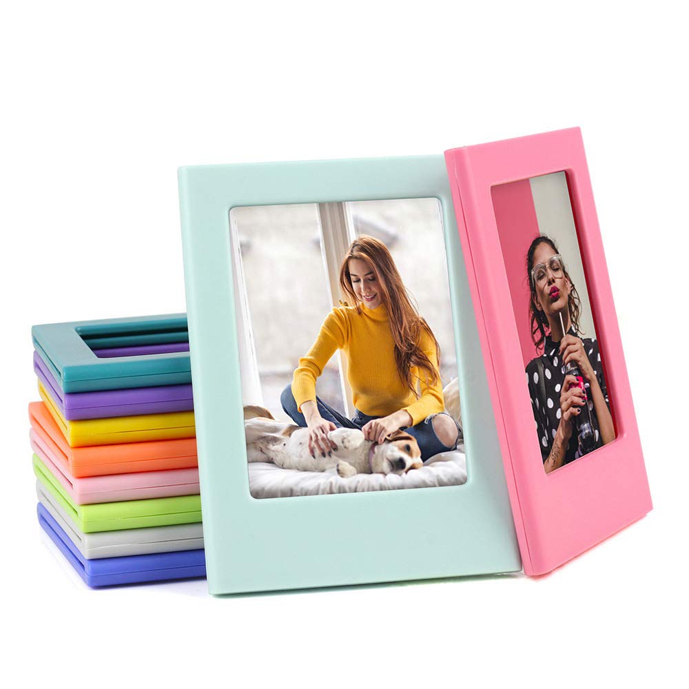 SipobuyRainbow Colorful Mini Pocket Magnetic Photo Frames, 3.5x2.5 Inch, Fridge Frames, Fit for Instax, 10 Colors/Pack