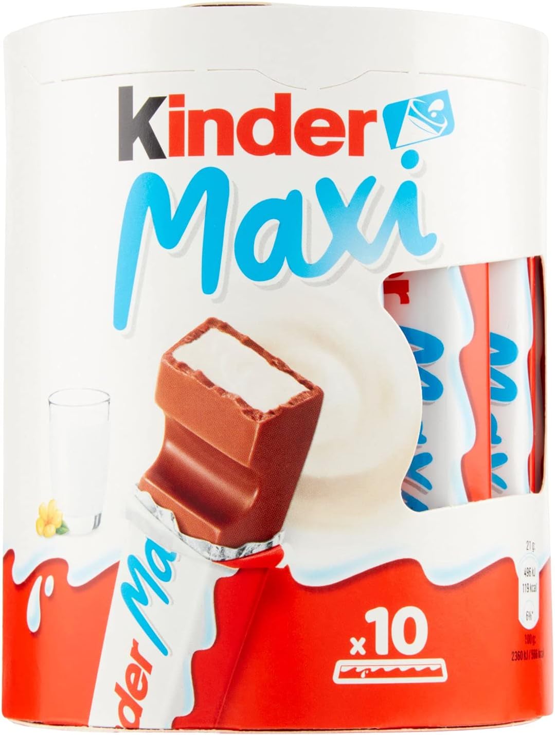 Kinder Maxi 10 Chocolate Sticks with Milk Filling 7.4 oz 210g