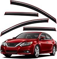 Lightronic Durable In-Channel Window Visors for 2013-2018 Nissan Altima Sedan - UV Rain Guards, No-Drill Install, Dark Smoke 4pc