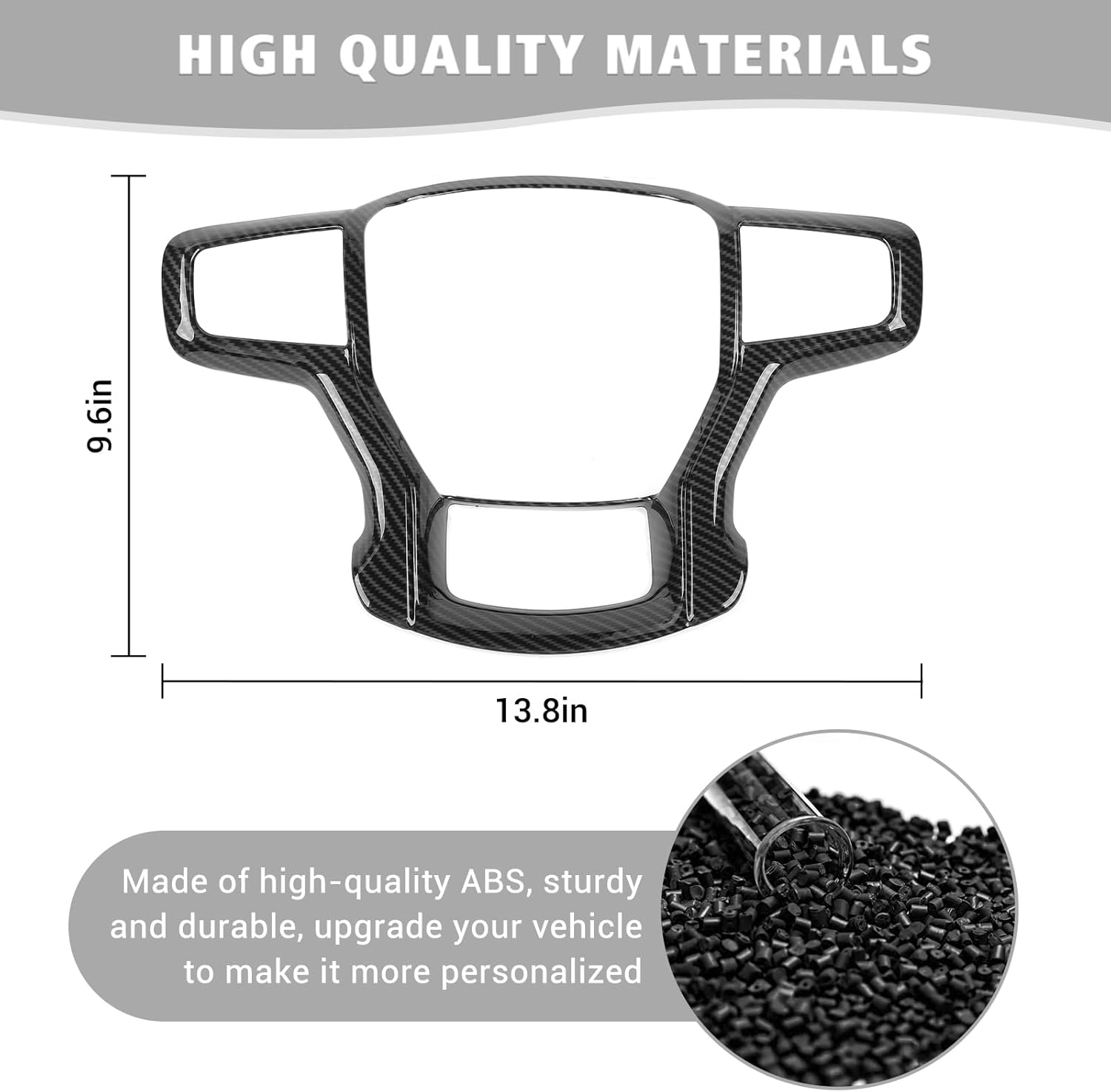 Jimen Steering Wheel Cover Trim Panel Compatible with Chevy Silverado 2019-2023/ Chevy Suburban 2020-2023/ Chevy Tahoe 2021-2023 (Carbon Fiber)