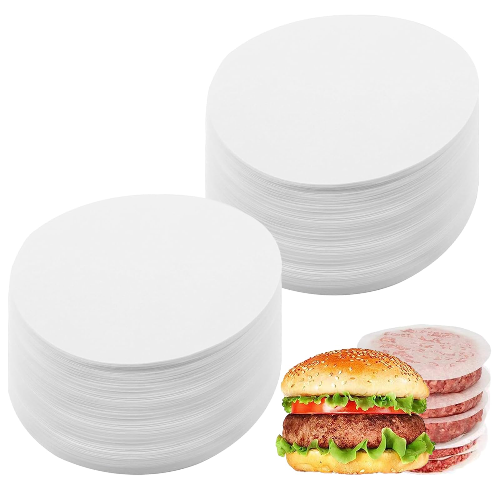 1000Pcs Food Grade Parchment Burger Paper, Non-Stick Burger Paper Sheets Burger Maker Perfect for Foods Separating Patty Meat Beef Cookies Storing Cake Tin Burger Wrapping Sheets